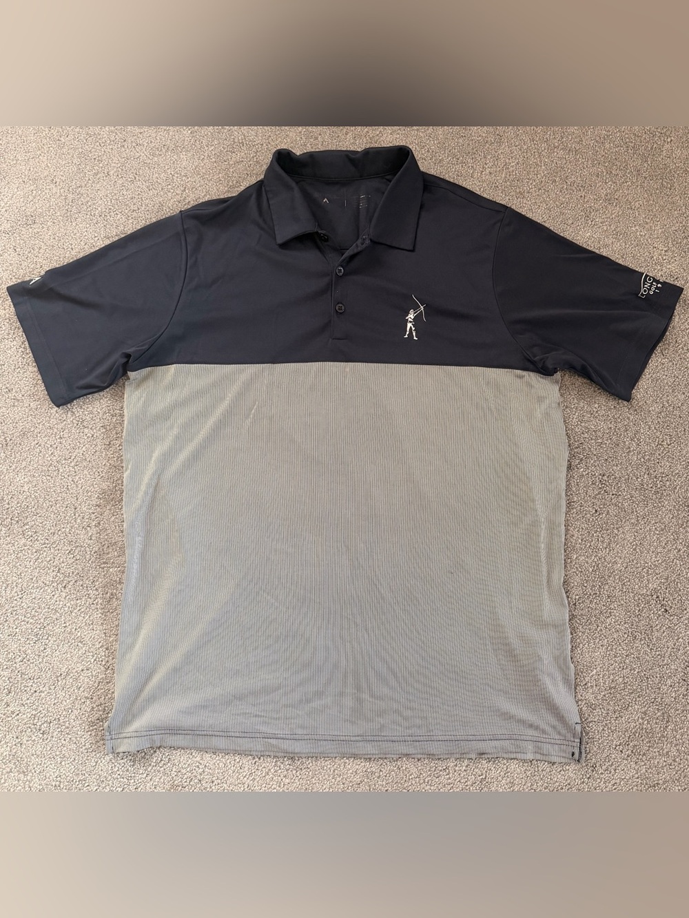 Antigua Longbow Golf Club Performance Polo Shirt Black Gray